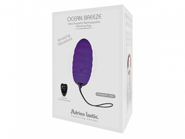 Виброяйцо Adrien Lastic Ocean Breeze Purple с пультом ДУ, 10 режимов работы