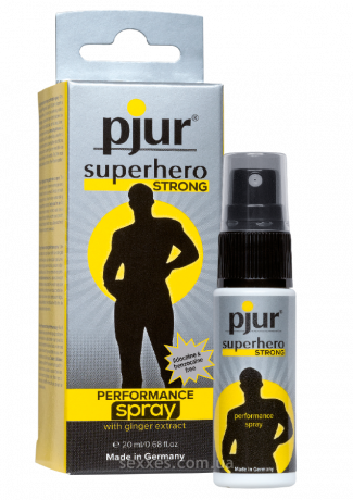 Пролонгирующий спрей pjur Superhero Strong Spray 20 ml, с экстрактом имбиря, впитывается в кожу