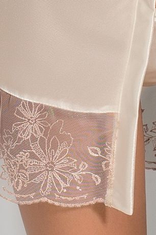 Пеньюар LOTUS PEIGNOIR cream L/XL - Passion Exclusive, трусики