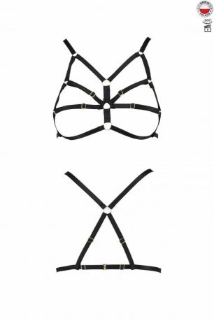 Бюстгальтер-стрепы ARMANDA BRA black S/M - Passion Exclusive