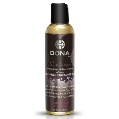 Массажное масло DONA Kissable Massage Oil Chocolate Mousse (110 мл) можно для оральных ласк