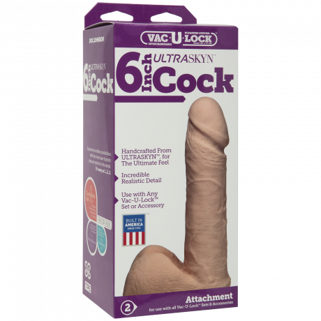 Фаллоимитатор Doc Johnson Vac-U-Lock - 6 Inch ULTRASKYN Cock White, диаметр 4,3см