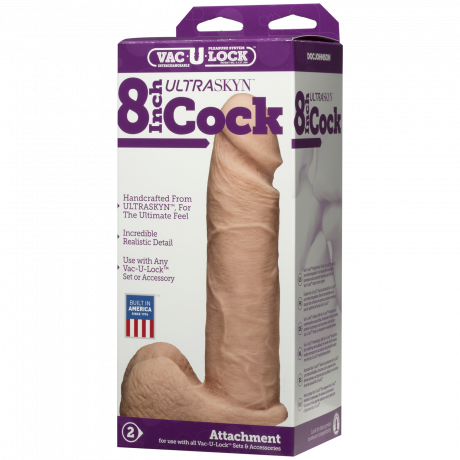 Фаллоимитатор Doc Johnson Vac-U-Lock - 8 Inch ULTRASKYN Cock White, диаметр 5,1см