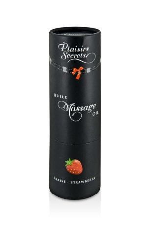 Массажное масло Plaisirs Secrets Strawberry (59 мл) с афродизиаками, съедобное, подарочная упаковка