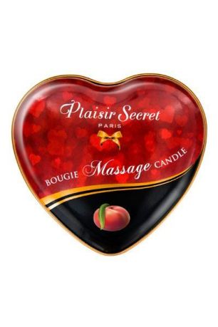 Массажная свеча сердечко Plaisirs Secrets Peach (35 мл)