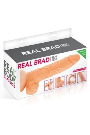 Фаллоимитатор с подвижной крайней плотью Real Body - Real Brad, диаметр 4,5см, TPE