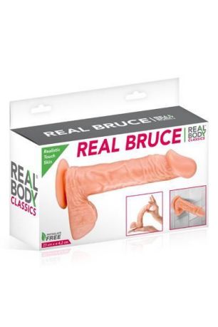 Фаллоимитатор Real Body - Real Bruce Flesh, TPE, диаметр 4,2см