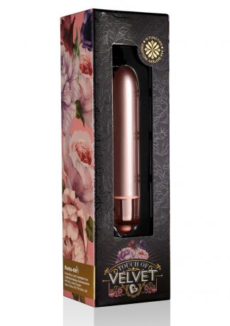 Вибропуля Rocks Off RO-90mm Touch of Velvet Rose Blush матовая, 10 режимов работы, на батарейке