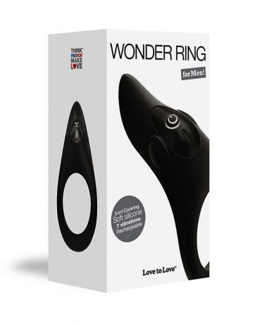 Эрекционное виброкольцо Love To Love WONDER RING с мегастимулятором клитора, перезаряжаемое