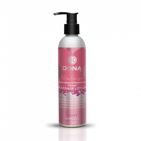 Массажный лосьон DONA Flirty - Blushing Berry (235 мл) увлажняющий с афродизиаками и феромонами