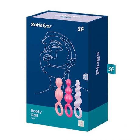 Набор анальных игрушек Satisfyer Plugs black (set of 3) - Booty Call, макс. диаметр 3см