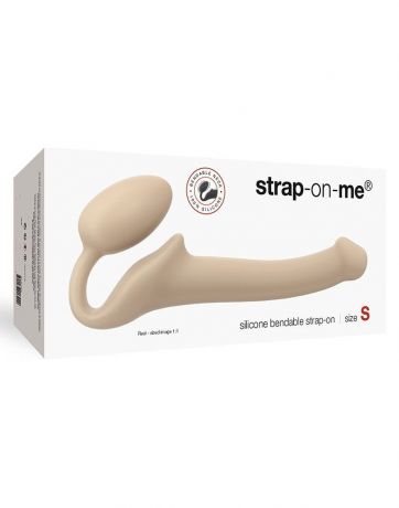Безремневой страпон Strap-On-Me Flesh S, полностью регулируемый, диаметр 2,7см
