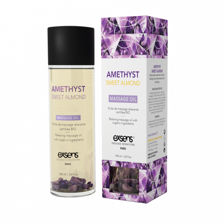 Массажное масло EXSENS Amethyst Sweet Almond (расслабляющее с аметистом) 100мл, натуральное