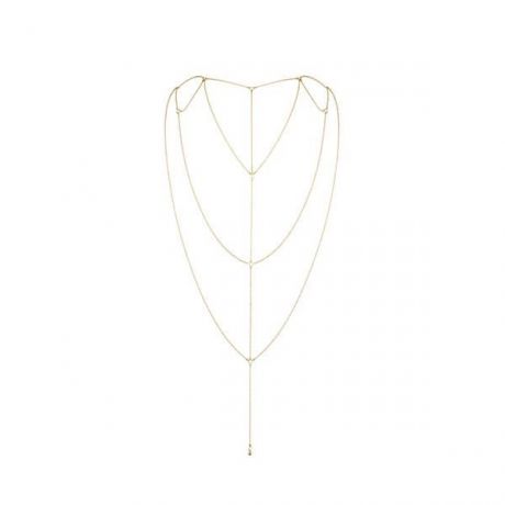 Цепочка для спины Bijoux Indiscrets Magnifique Back and Cleavage Chain - Gold, украшение для тела