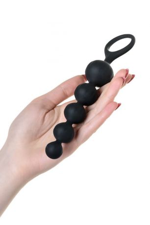 Набор анальных бус Satisfyer Beads Black, силикон, макс. диаметр 3,3см и 3,5см