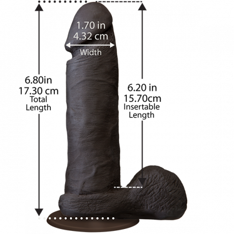 Фаллоимитатор Doc Johnson The Realistic Cock 6 inch Black - ULTRASKYN, Vac-U-Lock, диаметр 4,3см