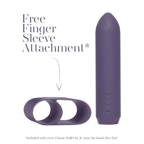 Минивибратор Je Joue - Classic Bullet Vibrator Purple с глубокой вибрацией и фиксацией на палец