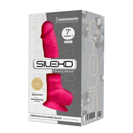 Фаллоимитатор SilexD Johnny Pink (MODEL 1 size 7in), двухслойный, силикон+Silexpan, диаметр 3,8см