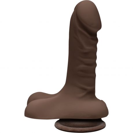 Фаллоимитатор Doc Johnson The D - Super D - 6 Inch With Balls - ULTRASKYN - Chocolate, диаметр 3,8см