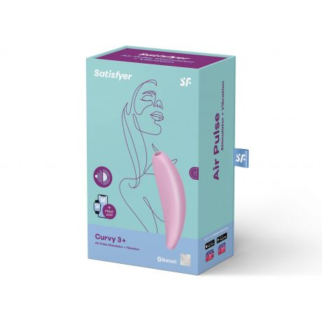 Мощный вакуумный клиторальный стимулятор Satisfyer Curvy 3+ с управлением через интернет