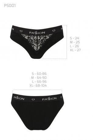 Трусики с широкой резинкой и кружевом Passion PS001 PANTIES black, size L