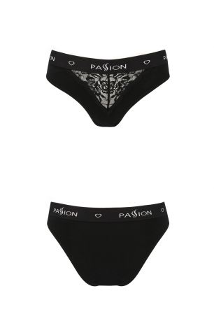 Трусики с широкой резинкой и кружевом Passion PS001 PANTIES black, size L