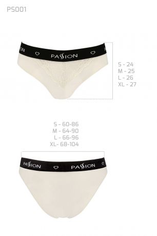 Трусики с широкой резинкой и кружевом Passion PS001 PANTIES ecru, size L