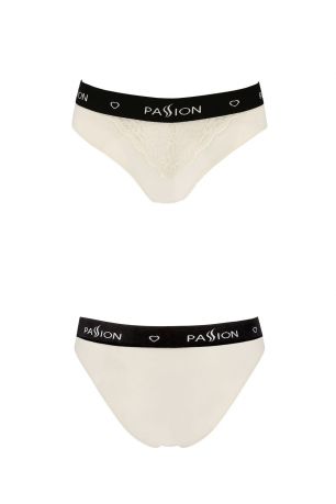 Трусики с широкой резинкой и кружевом Passion PS001 PANTIES ecru, size L