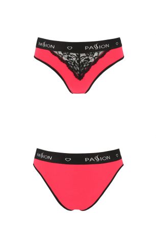 Трусики с широкой резинкой и кружевом Passion PS001 PANTIES red/black, size XL