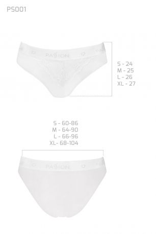 Трусики с широкой резинкой и кружевом Passion PS001 PANTIES white, size L