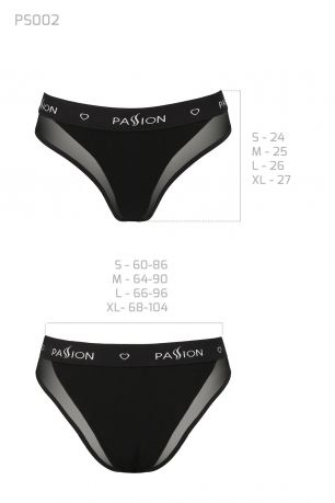 Трусики с прозрачной вставкой Passion PS002 PANTIES black, size L