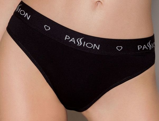 Трусики-слипы из хлопка с эластаном Passion PS004 PANTIES black, size M