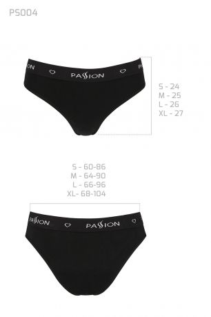 Трусики-слипы из хлопка с эластаном Passion PS004 PANTIES black, size M