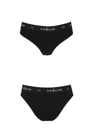 Трусики-слипы из хлопка с эластаном Passion PS004 PANTIES black, size M