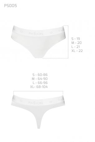 Трусики-бразилиана из хлопка Passion PS005 PANTIES white, size M