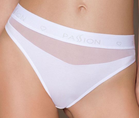 Трусики с прозрачной вставкой Passion PS006 PANTIES white, size L