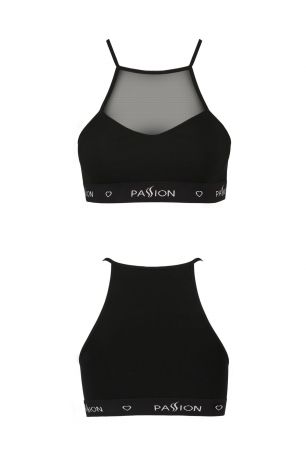 Спортивный топ с прозрачной вставкой Passion PS006 TOP black, size S