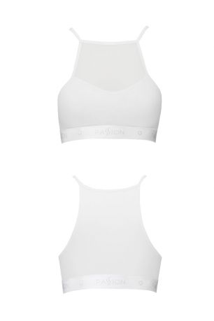 Спортивный топ с прозрачной вставкой Passion PS006 TOP white, size L