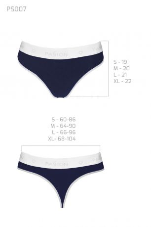 Спортивные трусики-стринги Passion PS007 PANTIES navy blue, size XL