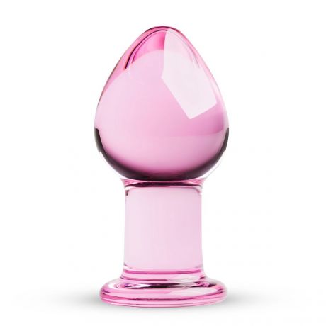 Розовая анальная пробка из стекла Gildo Pink Glass Buttplug No. 27