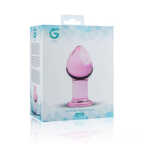 Розовая анальная пробка из стекла Gildo Pink Glass Buttplug No. 27