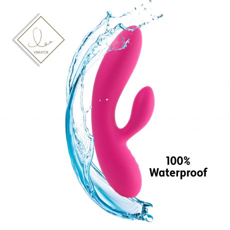 Гибкий вибратор кролик с двумя моторами FeelzToys Lea Rabbit Vibrator Rubine Red