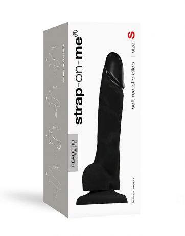 Реалистичный фаллоимитатор Strap-On-Me SOFT REALISTIC DILDO Black - Size S