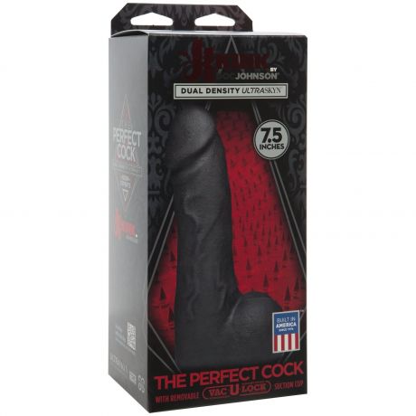 Фаллоимитатор со съемной присоской Doc Johnson Kink - The Perfect Cock 7.5 inch Vac-U-Lock - Black