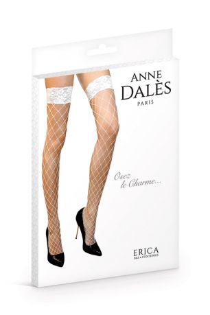 Чулки в крупную сетку Anne De Ales ERICA T2 White