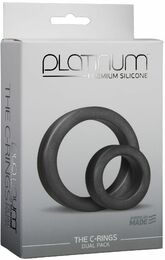 Набор эрекционных колец Doc Johnson Platinum Premium Silicone - The C-Rings - Charcoal