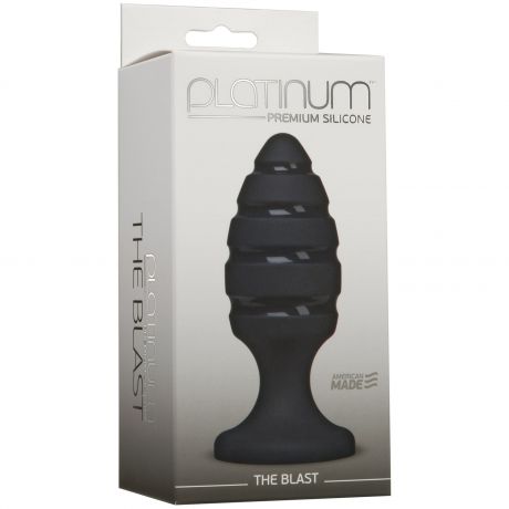 Анальный плаг со спиральным каналом Doc Johnson Platinum Premium Silicone - The Blast - Black