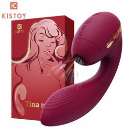 Вакуумный вибратор Kistoy Tina Mini Violet, вагинально-клиторальный