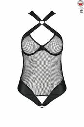 Сетчатый боди с халтером Amanda Body black L/XL - Passion