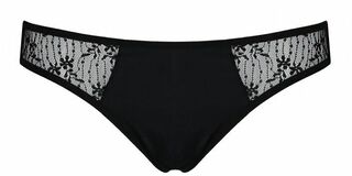 Трусики-слипы с кружевной сеточкой Dina Thong black L/XL - Passion